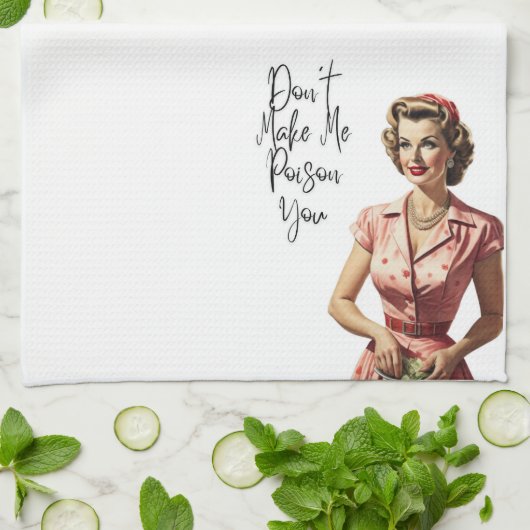 Retro huisvrouw meel zak handdoek - keukenhanddoek (Gevouwen)