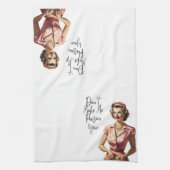 Retro huisvrouw meel zak handdoek - keukenhanddoek (Verticaal)