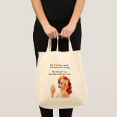 Retro Huisvrouw met Cocktail Grappig Drink Quote Tote Bag (Voorkant (product))