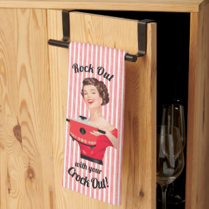 Retro huisvrouw rock uit met je slowcooker theedoek