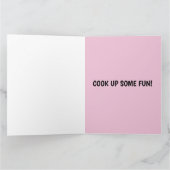 RETRO HUISVROUW ROZE OVEN VERJAARDAG GROTE KAART (Binnen)