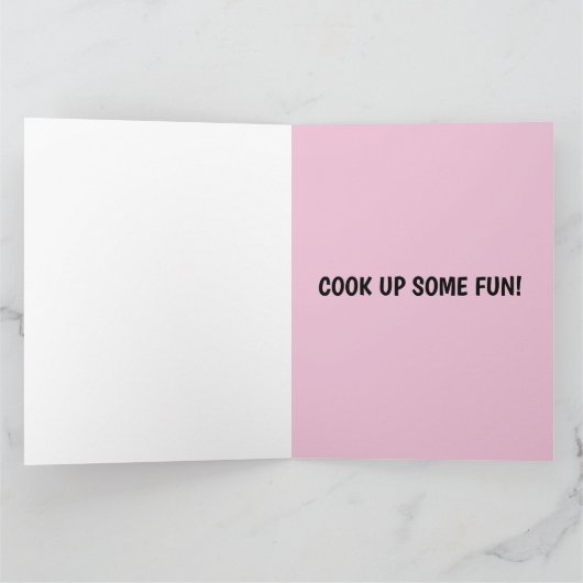 RETRO HUISVROUW ROZE OVEN VERJAARDAG GROTE KAART (Binnen)