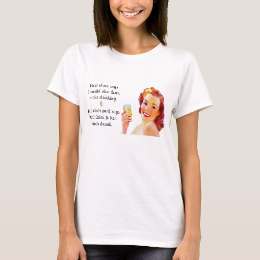 Retro Huisvrouw T Shirt (Voorkant)