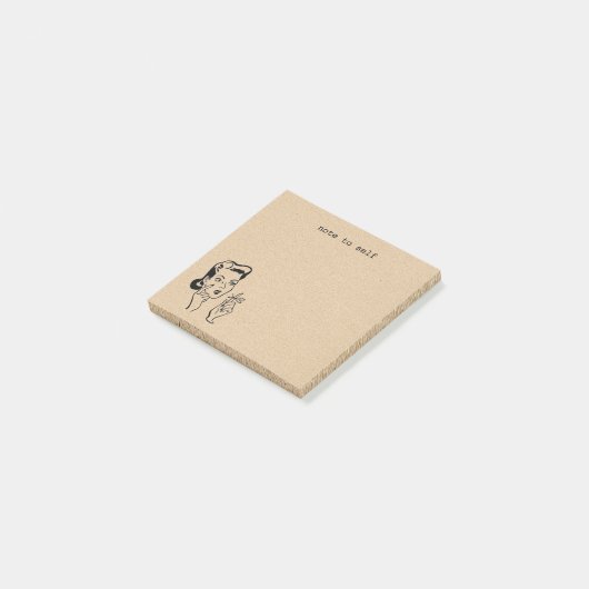  Retro Huisvrouw Tan Herinnering Post-it® Notes (Schuin)