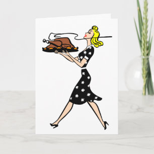 RETRO HUISVROUW THANKSGIVING KAARTEN