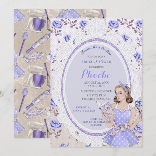 Retro Huisvrouw uit de Jaren 50 Bruidsfeest Licht Kaart (Voorkant / Achterkant)