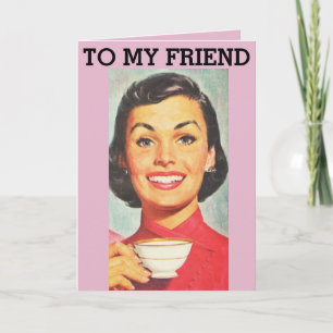 RETRO HUISVROUW VRIEND COFFIE KAART