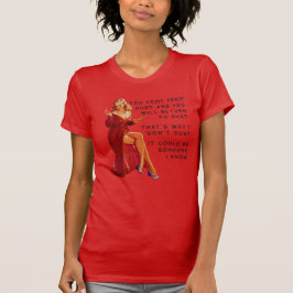 Retro huisvrouw wijsheid stof tot stof t-shirt