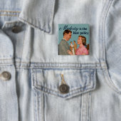 Retro huisvrouwen vierkante button 5,1 cm (In situ)
