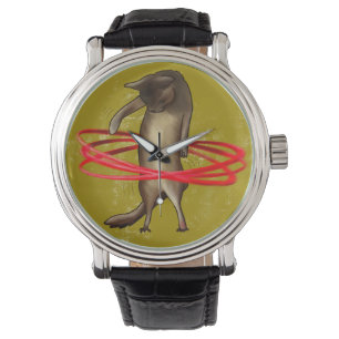 Retro Hula Cat - Watch Horloge