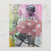 Retro Hula Dance Mixed Media Collage Briefkaart (Voorkant)