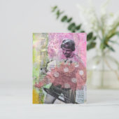 Retro Hula Hoop Dans Mixed Media Collage Briefkaart (Staand voorkant)