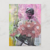 Retro Hula Hoop Dans Mixed Media Collage Briefkaart (Voorkant)