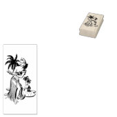Retro Hula meisje Rubberstempel (Gestempeld)