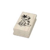 Retro Hula meisje Rubberstempel (Stempel)