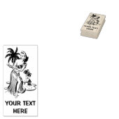 Retro Hula meisje Rubberstempel (Gestempeld)
