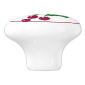 Retro Hulstbes I, Rode Afwerking Keramische Knop (Zijkant)