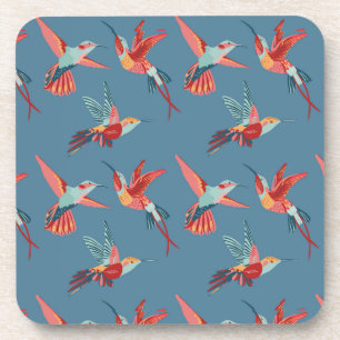 Retro Hummingbird Patroon Bier Onderzetter