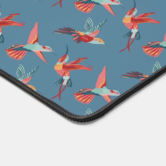 Retro Hummingbird Patroon Bureaumat (Hoek)