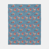 Retro Hummingbird Patroon Fleece Deken (Voorkant)