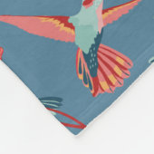 Retro Hummingbird Patroon Fleece Deken (Hoek)