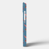 Retro Hummingbird Patroon | Monogram Case-Mate iPhone Case (Achterkant / Links)