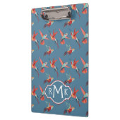 Retro Hummingbird Patroon | Monogram Klembord (Links)