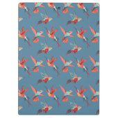 Retro Hummingbird Patroon | Monogram Klembord (Achterkant)