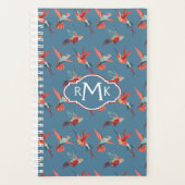 Retro Hummingbird Patroon | Monogram Planner (Voorkant)