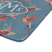Retro Hummingbird Patroon | Monogram Snijplank (Hoek)