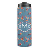 Retro Hummingbird Patroon | Monogram Thermosbeker (Voorkant)