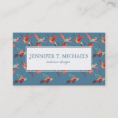 Retro Hummingbird Patroon | Monogram Visitekaartje (Voorkant)
