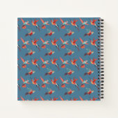 Retro Hummingbird Patroon Notitieboek (Achterkant)