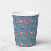 Retro Hummingbird Patroon Papieren Bekers (Achterkant)