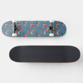 Retro Hummingbird Patroon Skateboard (Horizontaal)