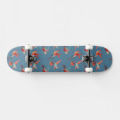 Retro Hummingbird Patroon Skateboard (Horizontaal)