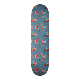 Retro Hummingbird Patroon Skateboard