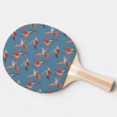 Retro Hummingbird Patroon Tafeltennisbatje (Zijkant)