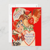  Retro Hunter & Uil Valentijn Kaart (Voorkant / Achterkant)