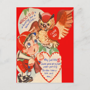 Retro Hunter & Uil Valentijn Kaart