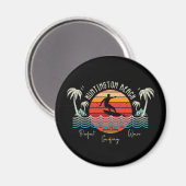 Retro Huntington Beach Surfen Magneet (Voorkant / Achterkant)