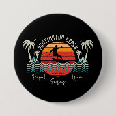 Retro Huntington Beach Surfen Ronde Button 7,6 Cm (Voorkant)