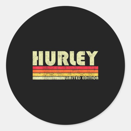 Retro Hurley Home State Cool 70s 80s Style Sunset Ronde Sticker (Voorkant)