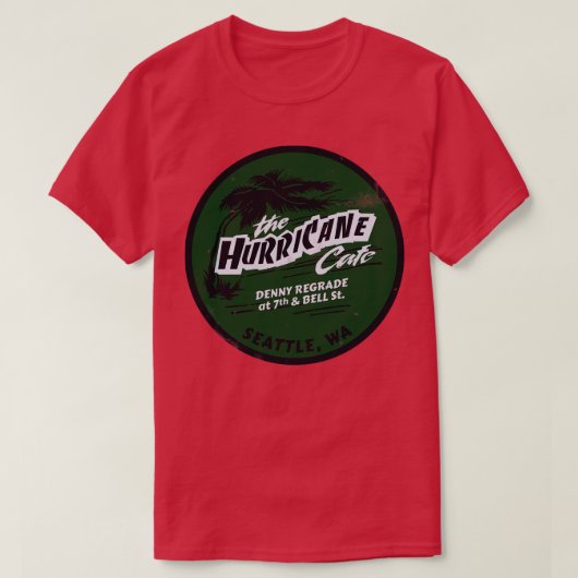 Retro  Hurricane Cafe Seattle T-shirt (Design voorkant)