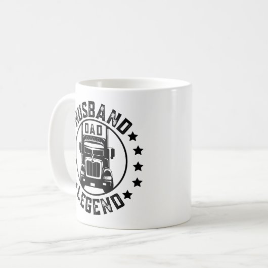 Retro Husband Dad Trucker Legend Koffiemok (Voorkant links)