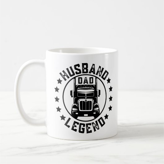 Retro Husband Dad Trucker Legend Koffiemok (Links)