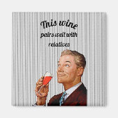 Retro Husband Funny Wine Gezegde Magneet (Voorkant)