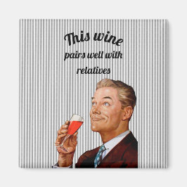 Retro Husband Funny Wine Gezegde Magneet