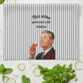 Retro Husband Funny Wine Theedoek (Gevouwen)