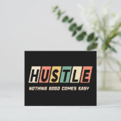 Retro Hustle Niets Goed Komt Gemakkelijk Briefkaart (Staand voorkant)